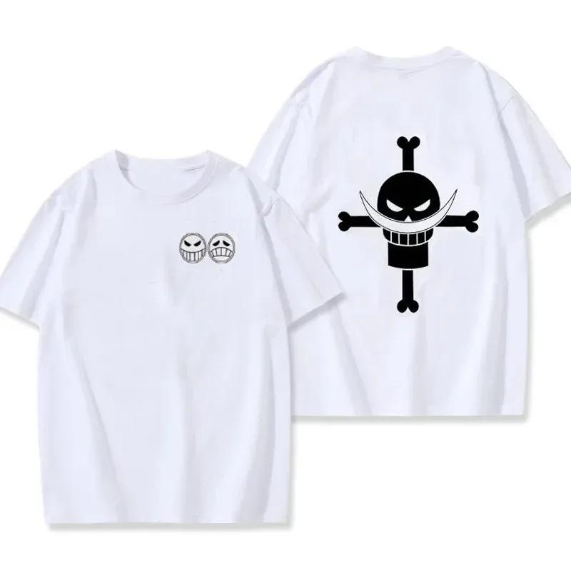 Limindong Nieuwe Pirate Ace Edward Newgate T-shirt Heren Dames Cosplay T-shirt Korte mouwen Tees Tops Japanse Anime Harajuku Kleding XL