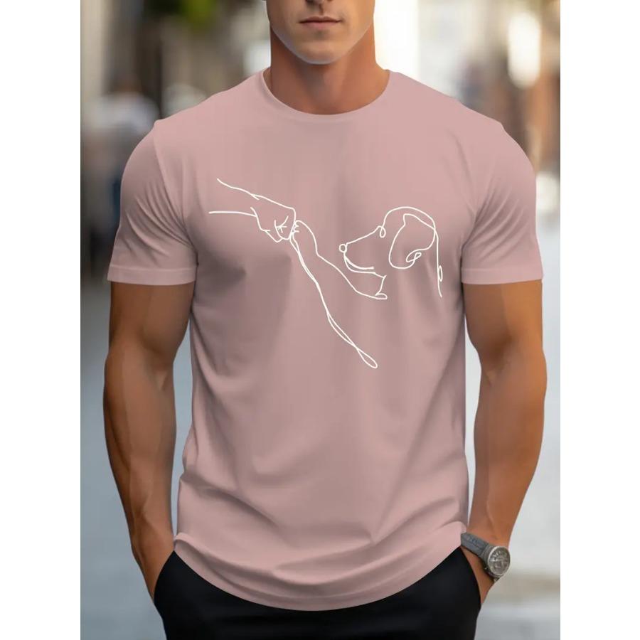 HerSight Zomermode Crew Neck Tee - Grappige hond en vuistprint, comfortabel, veelzijdig, korte mouw, ademend, perfect voor buitensporten en casual wear 6XL