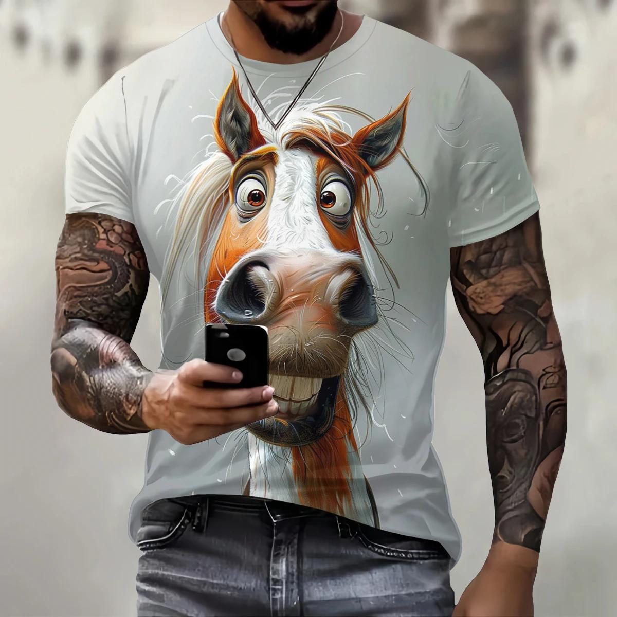 ETST 012 Grappig 3D Ezel Print T-shirt Voor Heren Street Trend Hip Hop Kleding Casual O-hals Korte Mouw T-shirt Mode Losse Zomer Tops 3XL