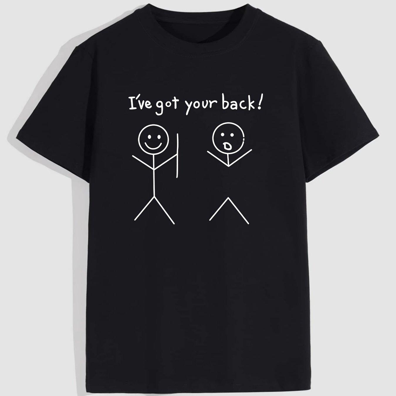 ETST 011 Men's  I've Got Your Back  Short Sleeve T-shirt, Crew Neck Top, Casual Clothing, Summer Best Sellers XL