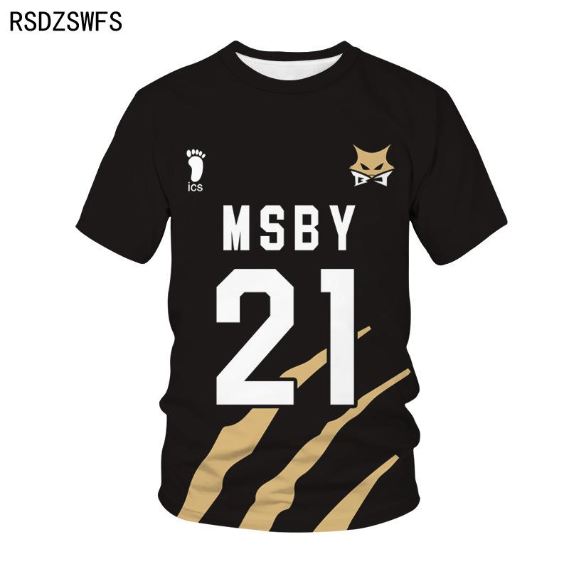 ETST 012 Anime Haikyuu 3D Print T-shirt MSBY Black Jackal Sport Casual Mannen Vrouwen Streetwear T-shirt Mode T-shirt Tops Harajuku Kleding 2XL