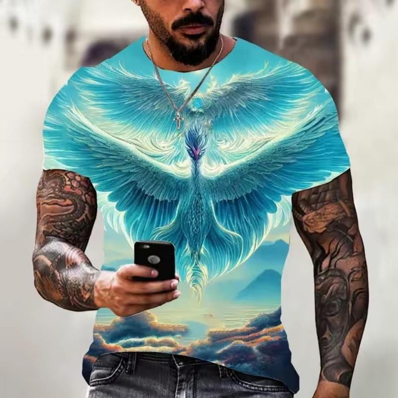Forever Men Heren T-shirt Snel drogende tops Zomermode Straat Korte mouw T-shirts 3D grafische print T-shirts Oversized herenkleding S