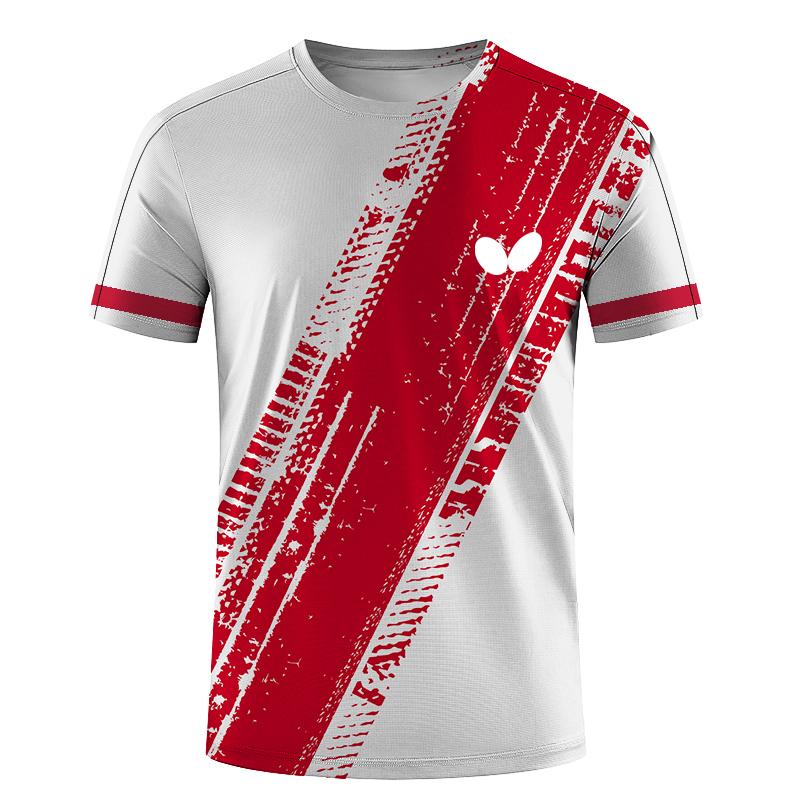 Bobby3 Zomer Heren Tafeltennis T-shirts Snel Droog Korte Mouw Tops Fitness Hardloopshirt Ademend Casual Sportkleding M
