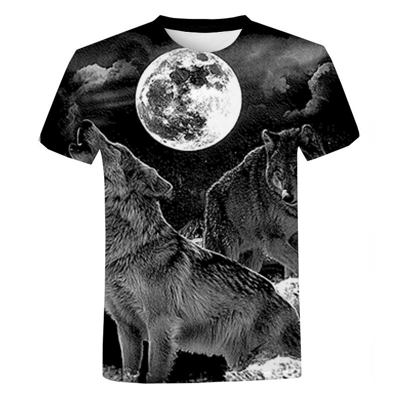 Plus Size FUGUIS Zomer Mode Dier Wolf 3d Print T-shirt voor Man Vrouwen Causale Harajuku O-hals Korte Mouwen Streetwear Oversize Top tees 6XL