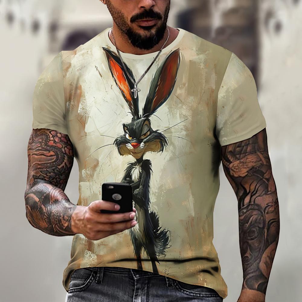ETST WENDY 005 Boze Dieren Grafische T-shirts Voor Mannen Mode Grote Maat Grappig 3D Geprint Heren T-shirts Pullover Korte Mouw Herenkleding Tops 4XL