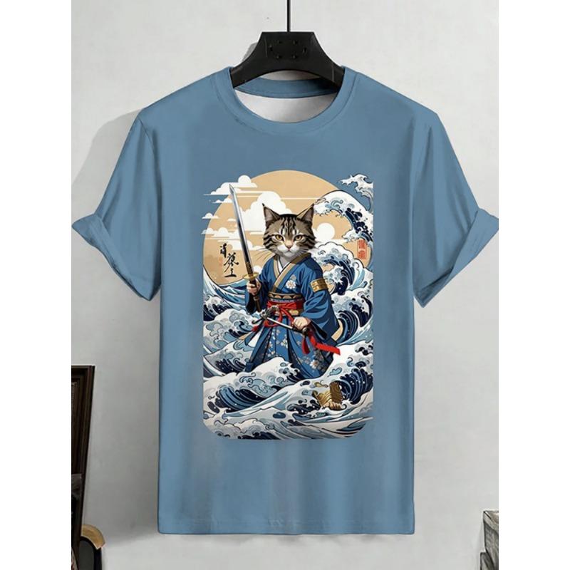 ETST WENDY 05 Heren T-shirt Japanse stijl Ukiyo-e Grafisch 3D-geprint T-shirt Casual T-shirt met korte mouwen Outdoor Oversized Herenkleding Tops Nieuw 6XL