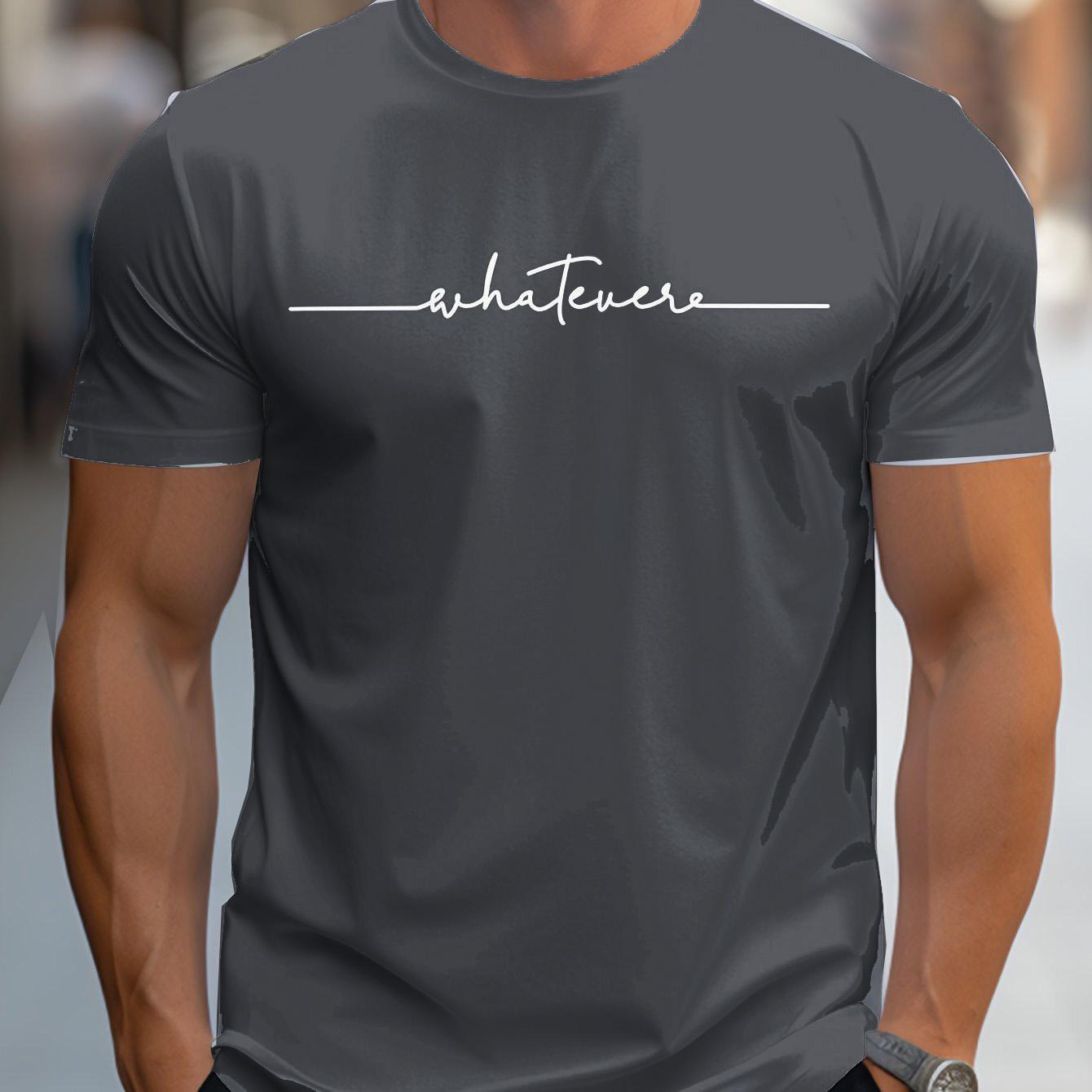 ForYourBeauty Heren zomer casual losse maat 100% katoen letterprint ronde hals korte mouwen T-shirt top XXL