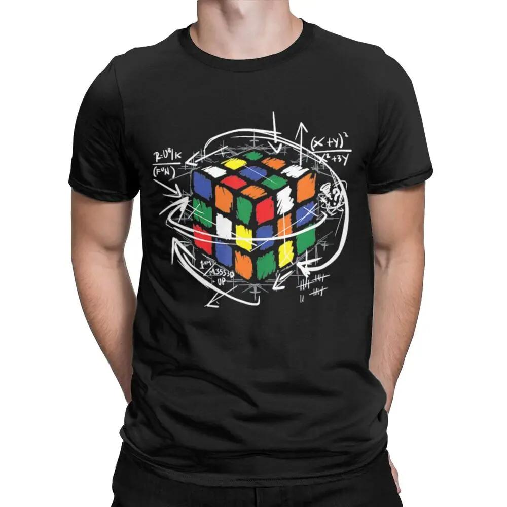 Kukebang Hete Mode Rubik's Kubus Formule Wiskunde Liefhebbers 3D Geprint Heren T-shirt Creatief Plezier Korte Mouw Casual S