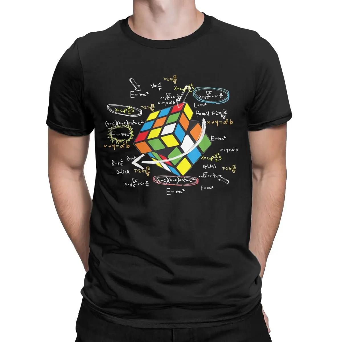 Kukebang Hete Mode Rubik's Kubus Formule Wiskunde Liefhebbers 3D Geprint Heren T-shirt Creatief Plezier Korte Mouw Casual S