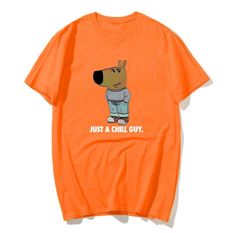 Limindong Just a Chill Guy Meme T-shirt Vintage Heren/Dames Kleding Harajuku Kleding Kawaii Unisex Tops Katoenen Kleding Grafische T-shirts XL