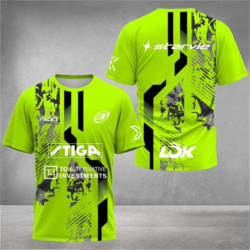 New trendy clothing Stijlvol 3D-geprint heren T-shirt Padel Jersey Ademend Snel drogend Tennis T-shirt met korte mouwen Grote maten Sportkleding Fitnesskleding 3XL
