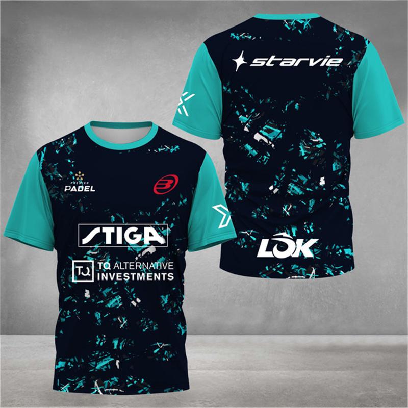 New trendy clothing Stijlvol 3D-geprint heren T-shirt Padel Jersey Ademend Snel drogend Tennis T-shirt met korte mouwen Grote maten Sportkleding Fitnesskleding 3XL