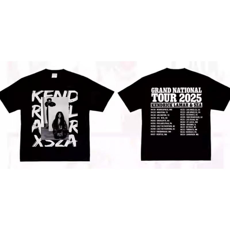 The best product for you SZA Kendrick Lamar Global Tour American Fans Support Retro Cotton Men's and Women's Long Short Sleeve T-Shirts L
