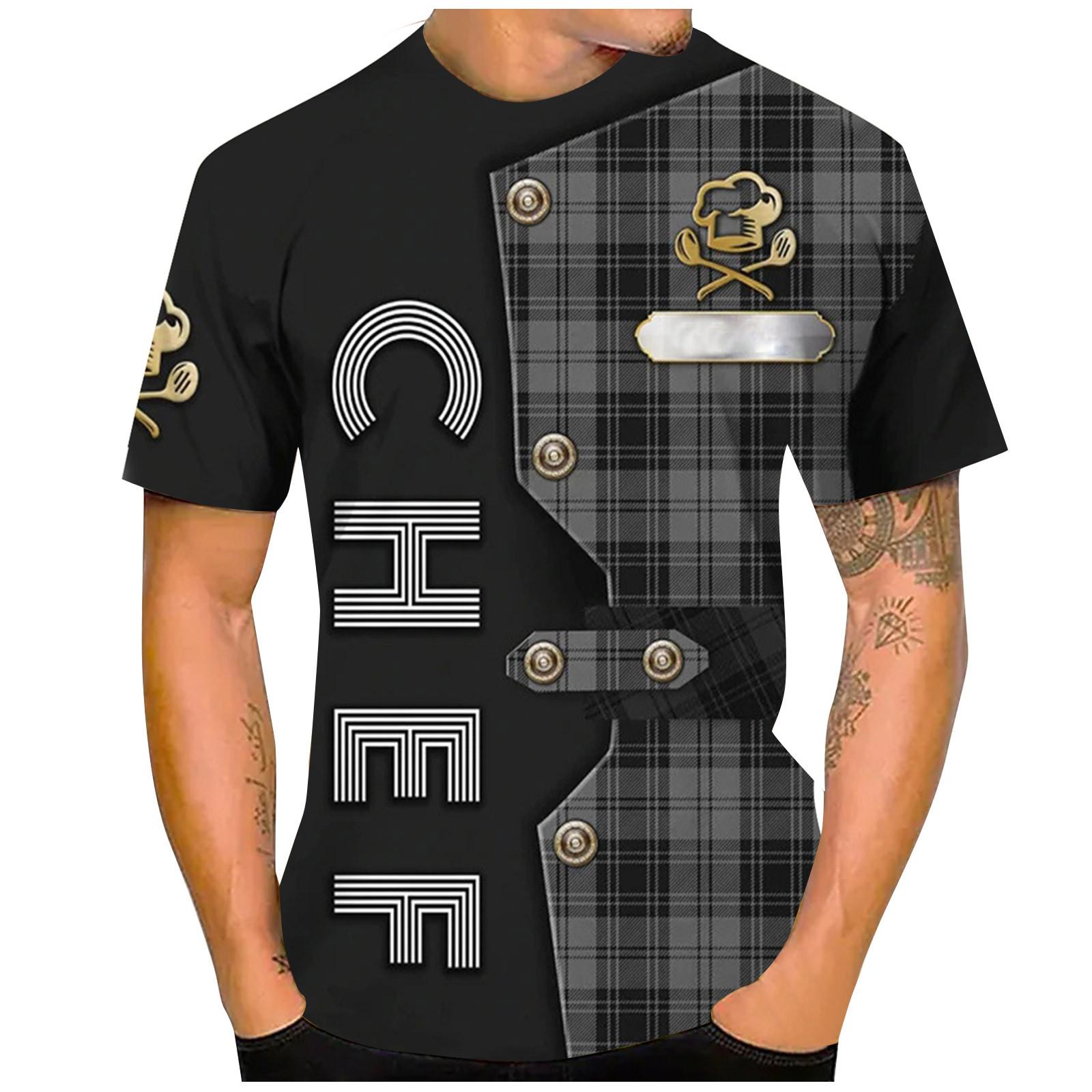 Wahaha123 Heren T-shirt met korte mouwen, bedrukt, zomer, ronde hals, top, trend, casual sweatshirt XXL