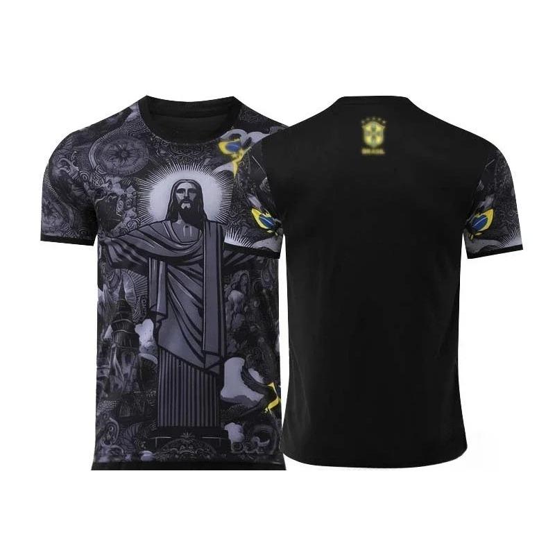 Bobby3 Voetbal Trainings T-shirt Speciale Editie Braziliaanse Christus de Verlosser 3D Print Sneldrogend Ademend Sportief Korte Mouw 2025nieuw S