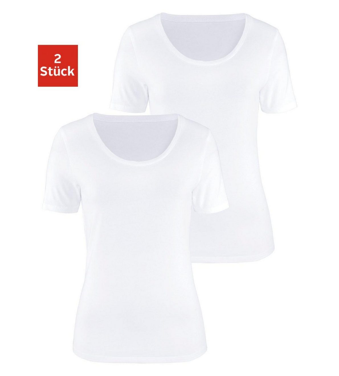 Vivance T-shirt Elastische katoenkwaliteit (Set van 2)
