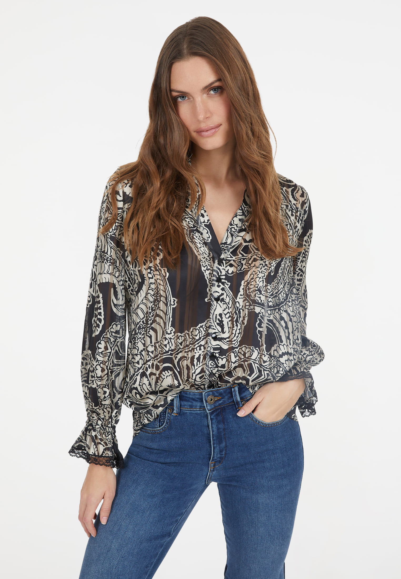 MARC AUREL Bluse im Blow-Up Paisley Print