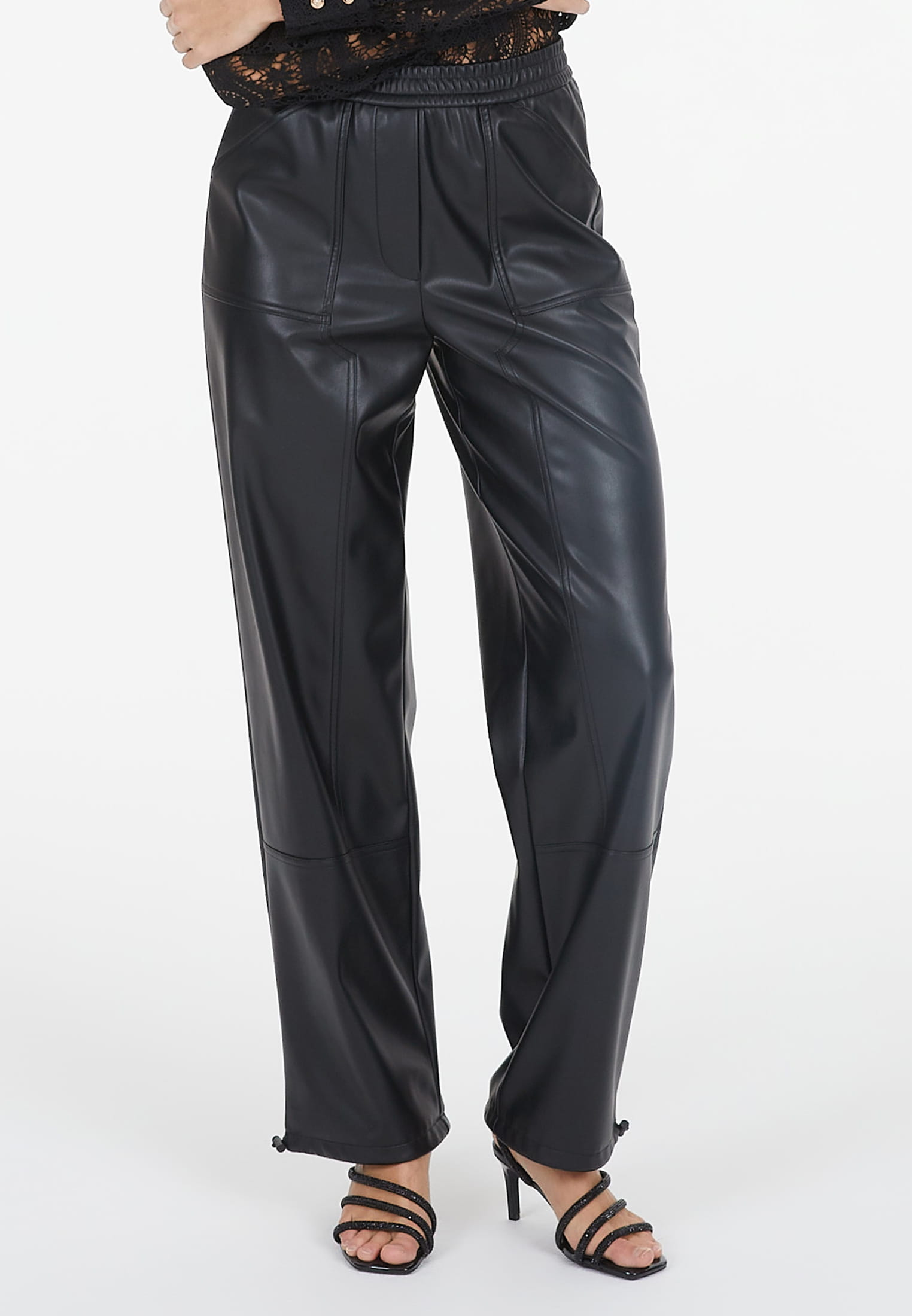 MARC AUREL Kunstleder-Hose im Workwear-Look