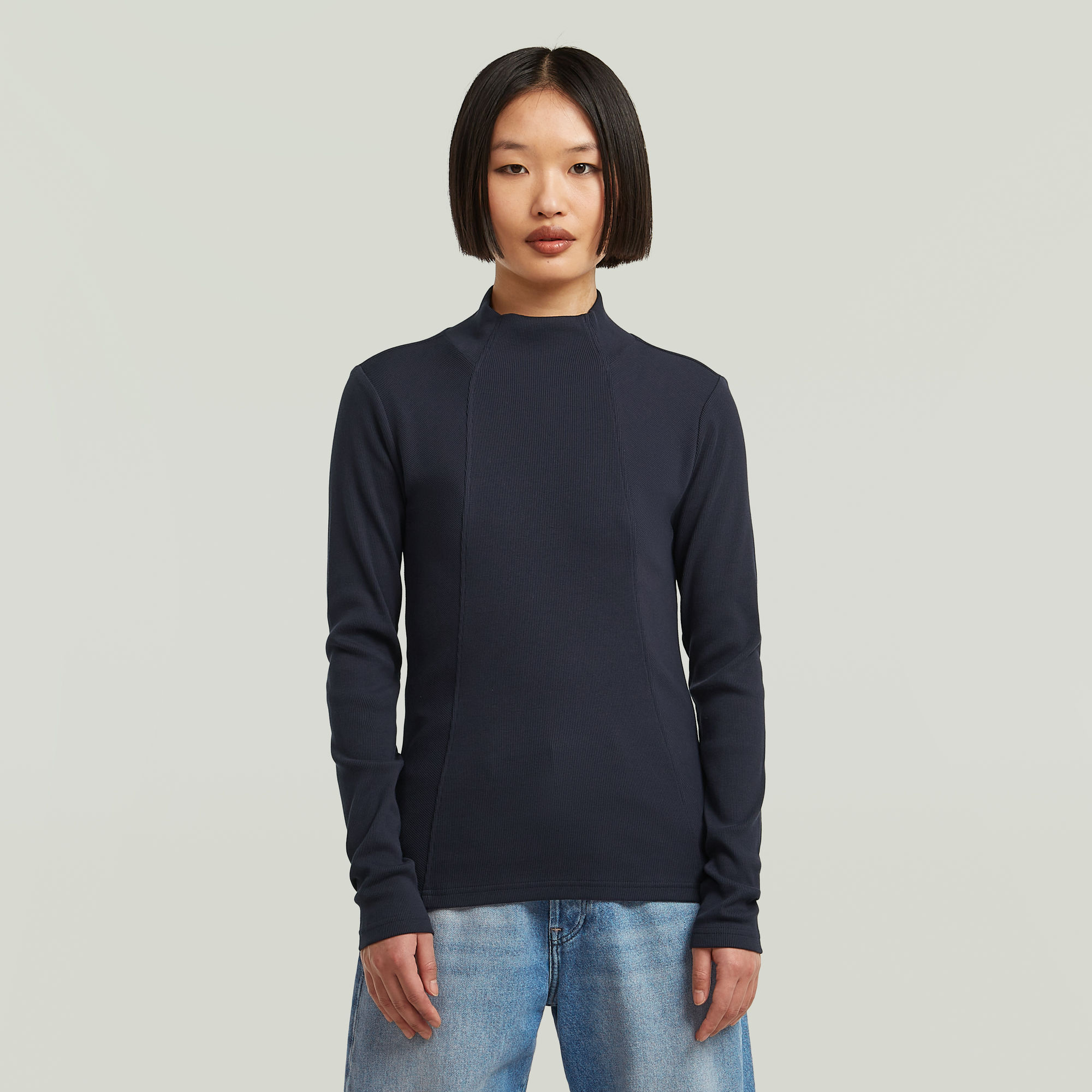 G-Star RAW A-Line Slim Mock T-shirt - Donkerblauw - Dames