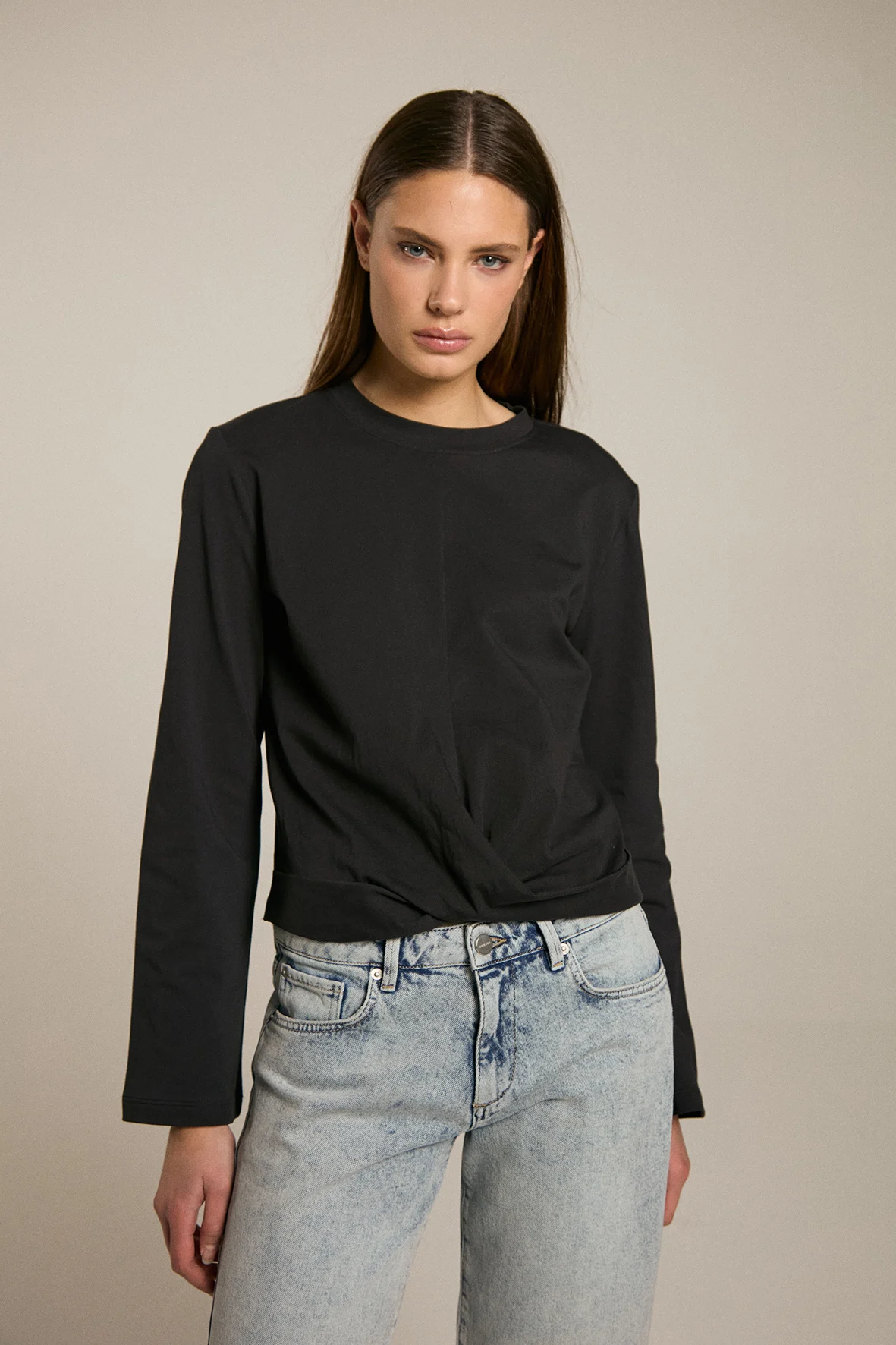 Homage to Denim H-cw25m54 longsleeve with knot