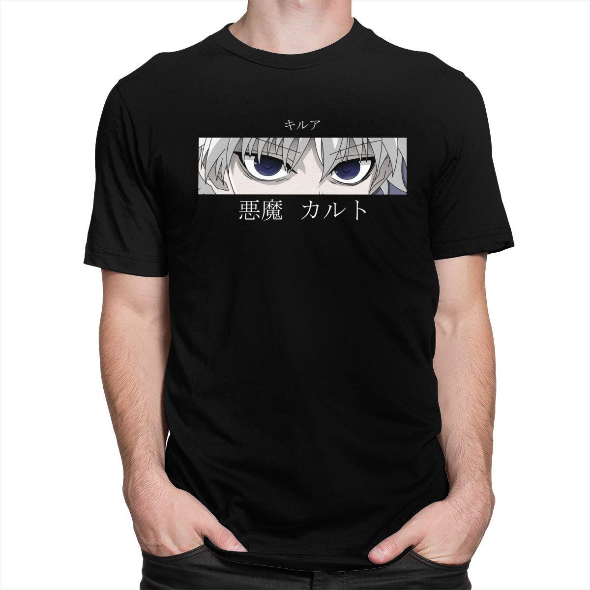 StellarM Hunter X Hunter Anime Heren T-shirt Tops Tees Killua Zoldyck Devil Eye Teeshirt Tops Korte Mouw M zwart