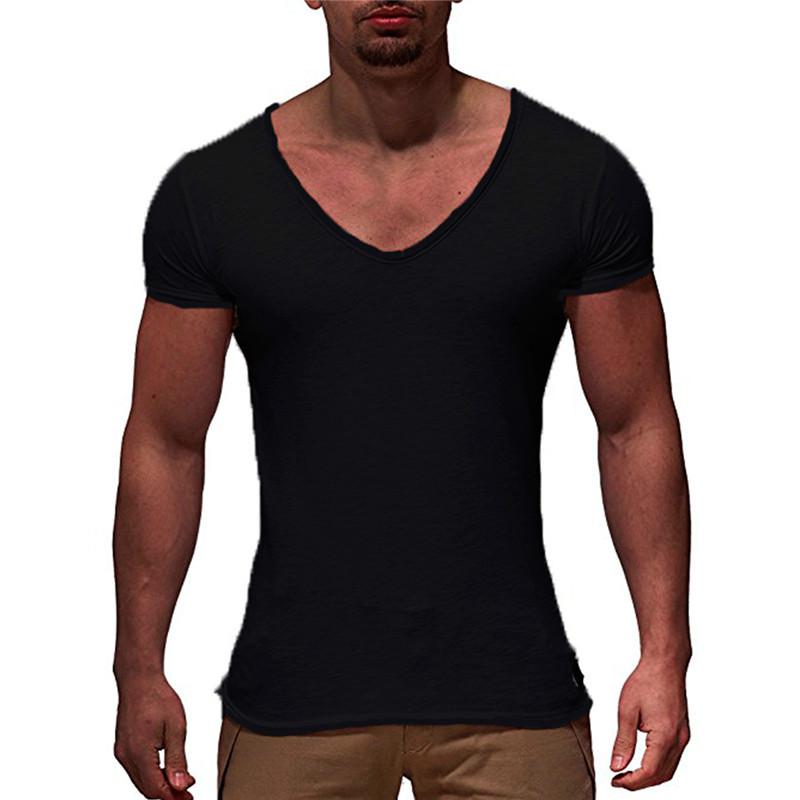 Home decor3 T-shirt met V-hals en korte mouwen Top Slim Muscle Casual T-shirt Heren L