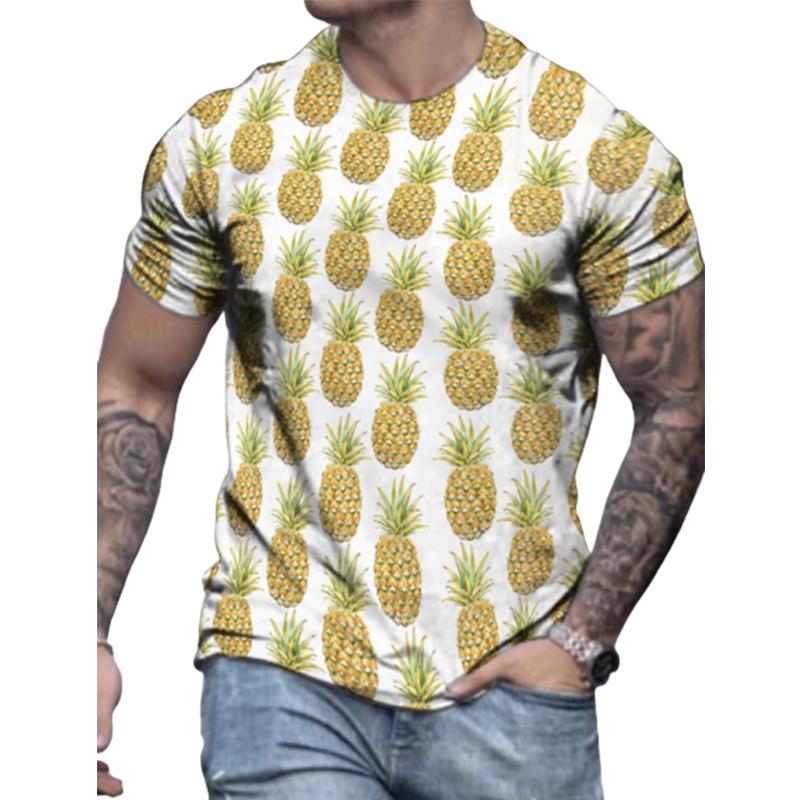 Happy Show Nieuwe zomer herenmode T-shirt persoonlijkheid Ling-vormig rood A bedrukt heren T-shirt top 8XL geel