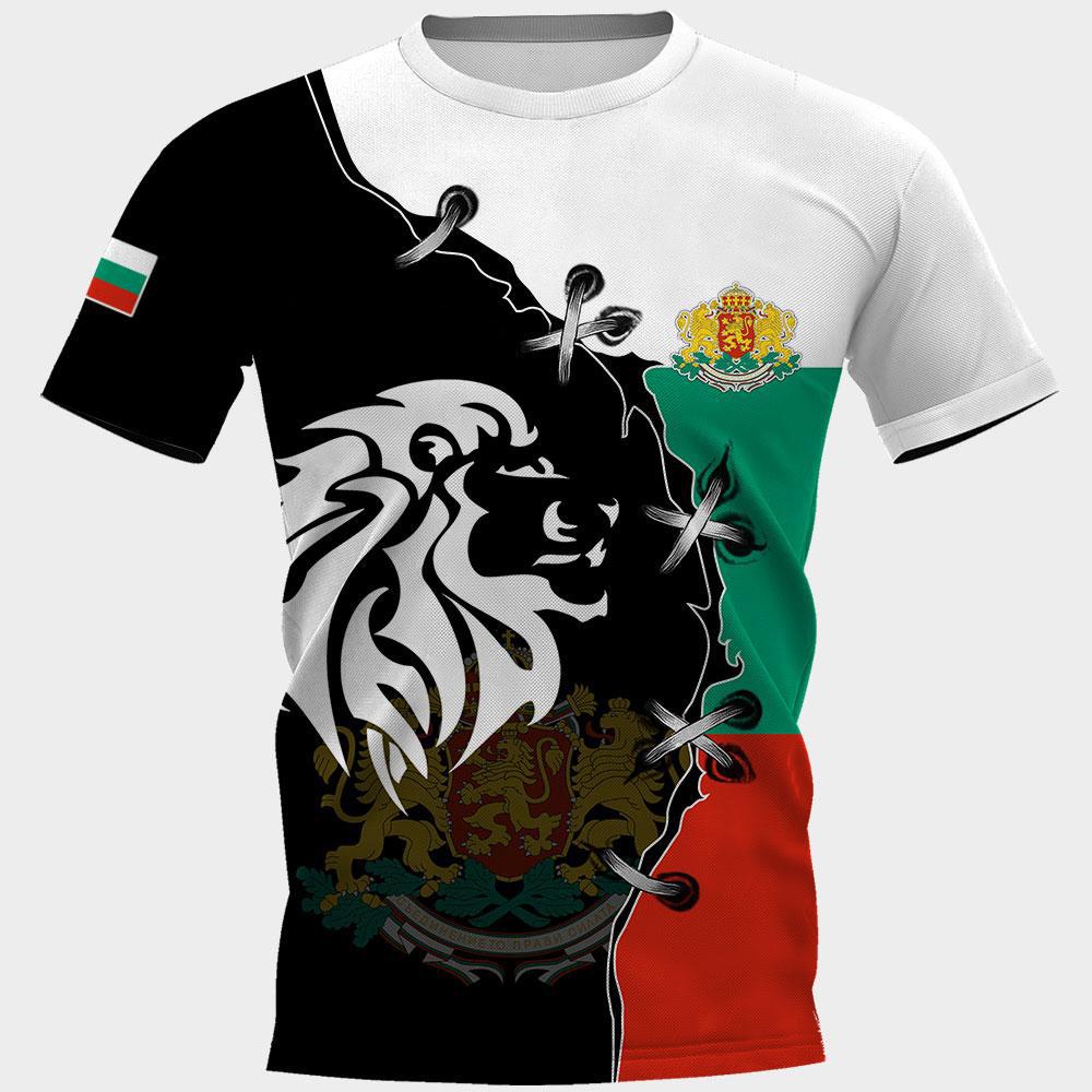 TIP723 Bulgarije Heren T-shirt Nationaal Embleem 3D Print Zomer Ronde Hals Korte Mouw Top Casual T-shirt Oversized Herenkleding M