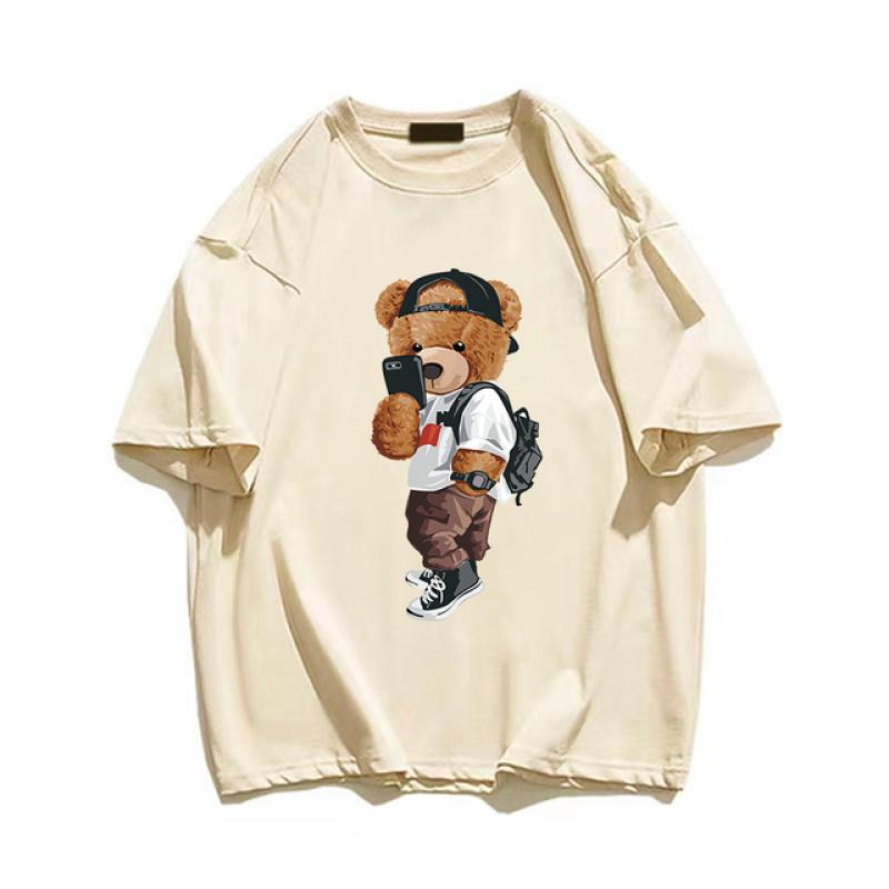 New Movement 100% Katoen Heren T-shirt Zomer Beer Print Oversized Korte Mouw Dames T-shirt Hip Hop Streetwear Merk tee Snelle Levering S