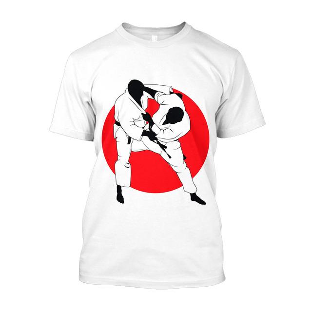Baibao QIQI 3D-geprinte Judo Kung Fu Witte T-shirts Karate Aikido Grafische T-shirts voor heren Japanse modekleding Nieuw in T-shirty XL