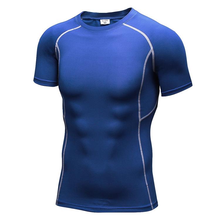 YOUNAXIN Sport-T-shirts voor heren Hardlopen Fietsen Bodybuilding Fitness Training met korte mouwen Jogging-shirts Buiten Tops XXL blauw