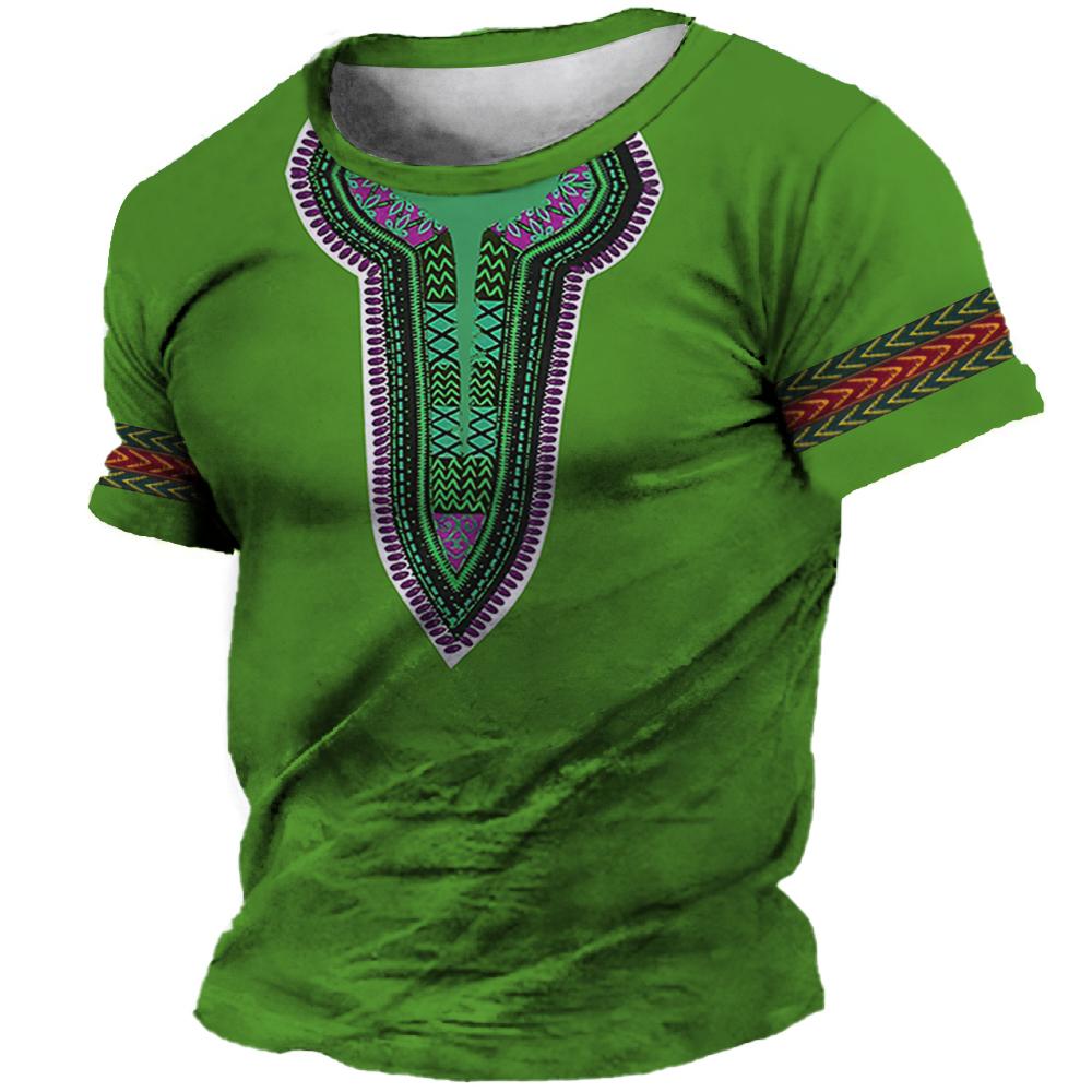 Kukebang Nieuwe kleding 3d print voor mannen Dashiki T-shirt traditionele kleding korte mouw casual retro streetwear vintage etnische stijl 6XL