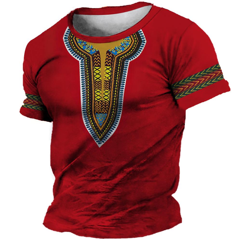 Kukebang Nieuwe kleding 3d print voor mannen Dashiki T-shirt traditionele kleding korte mouw casual retro streetwear vintage etnische stijl 6XL