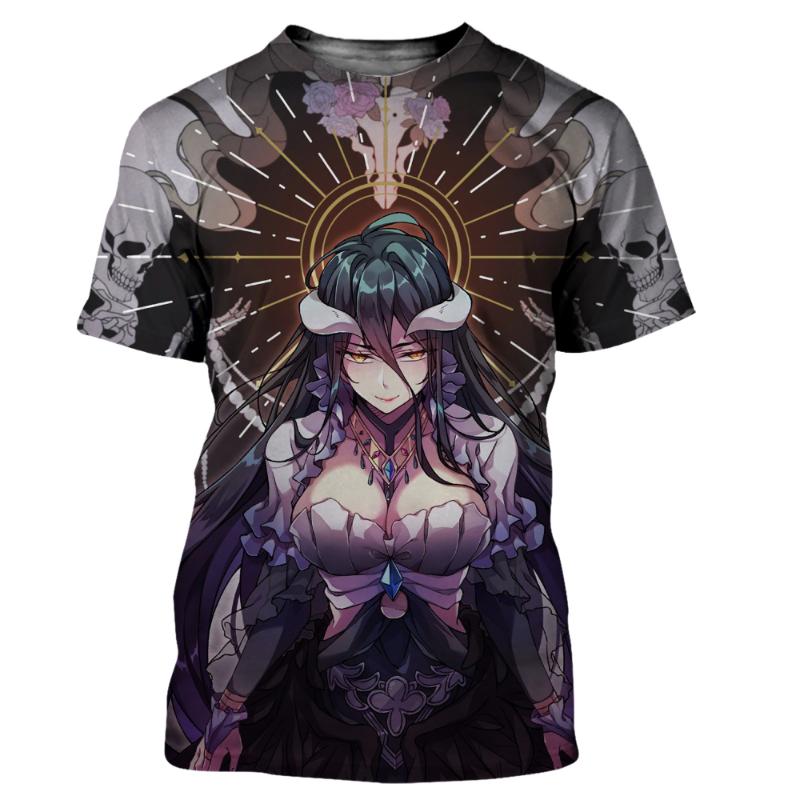 Baibao QIQI Albedo Sexy Meisje Korte Mouwen T-shirt voor Mannen Vrouwen Zomer Casual Overlord Anime T-shirt Mode Harajuku O-hals Tops tees XXXXXL