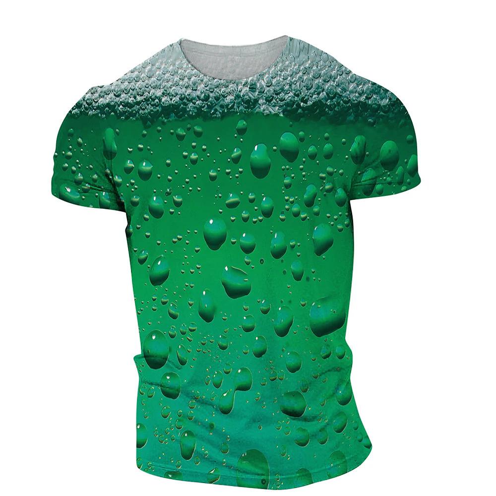 Kukebang Heren T-shirt 3d gedrukt bier T-shirt voor mannen grappige heren shirt casual zomer streetwear unisex t-shirt top herenkleding 2XL