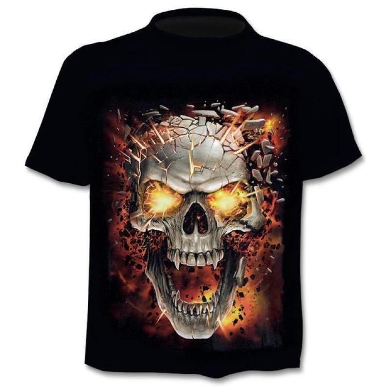 ETST WENDY 005 Retro Schedel 3D Bedrukt Heren T-shirt Zomer Sneldrogend Casual O-hals Korte Mouw Mode Losse Extra Grote Top T-shirt Heren 5XL