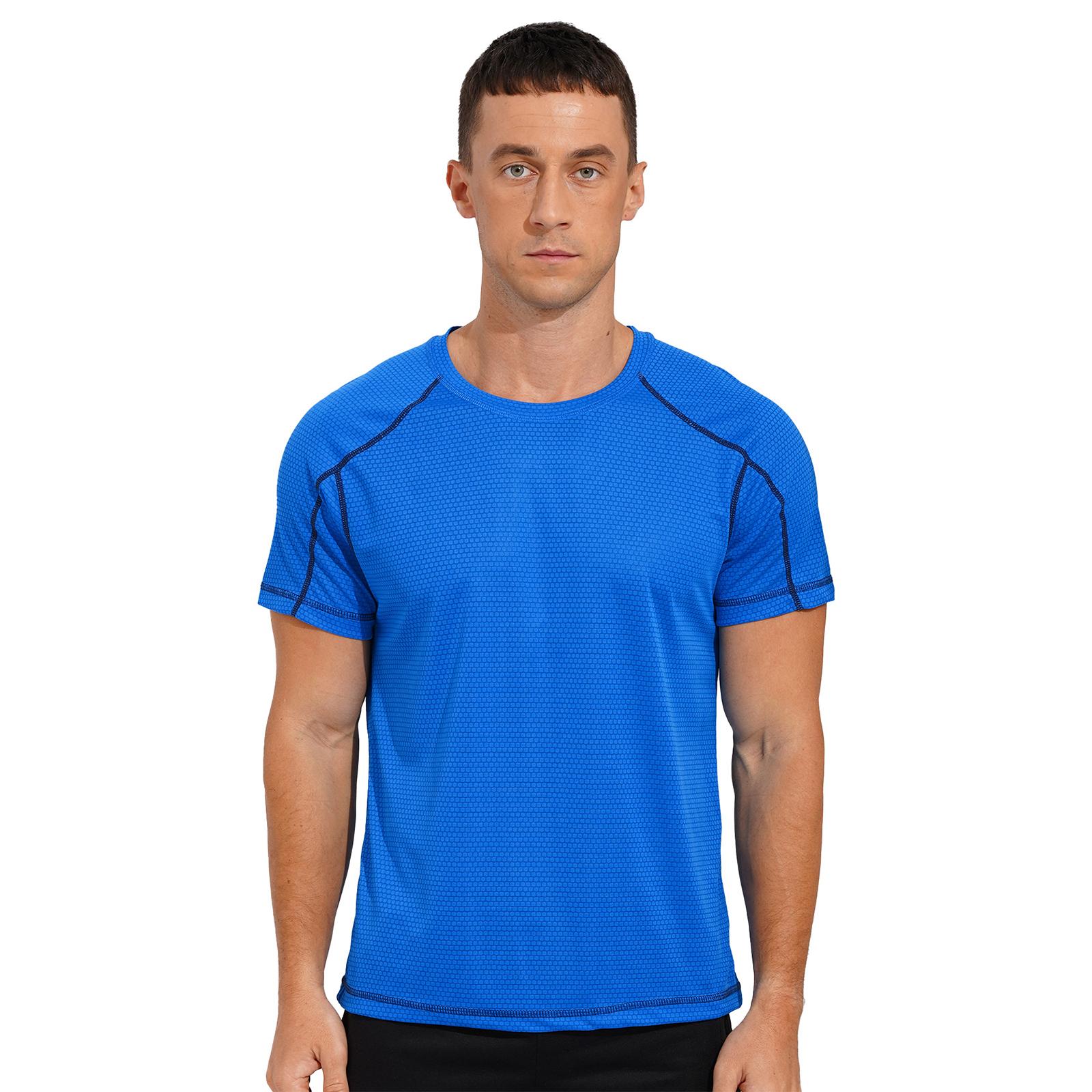 Aislor Heren zwemshirts Rash Guard T-shirt Snel drogend zwemtopje Korte mouwen Spiersport T-shirt 5XL