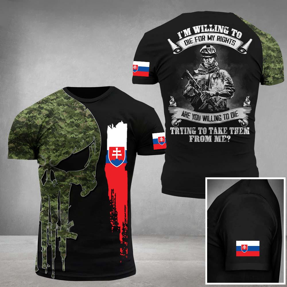 ETST WENDY 005 Slowakije Militair Heren T-shirt Veteranen Soldaat Print Dagelijks Casual Top Tees O Hals Korte Mouw Oversized Herenkleding L