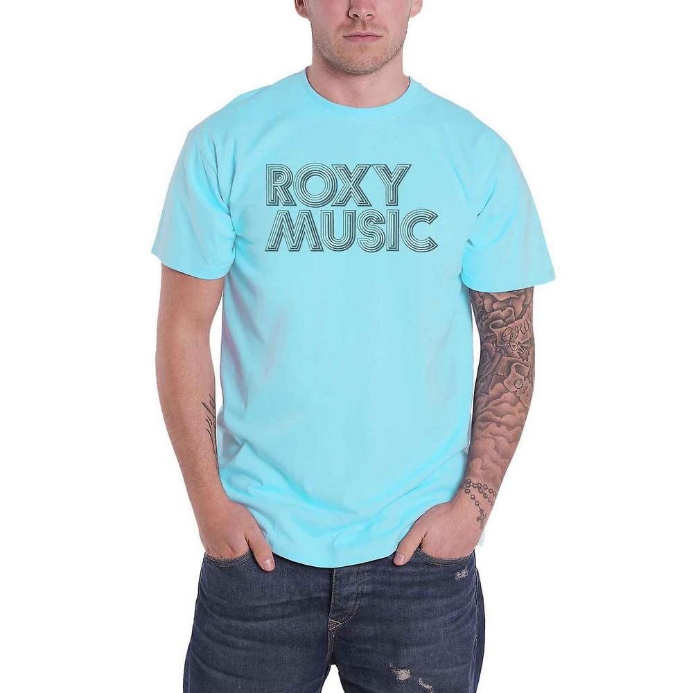 Pertemba FR - Apparel Roxy Muziek Unisex Volwassen Disco Logo Katoenen T-shirt M hemelsblauwe kleur