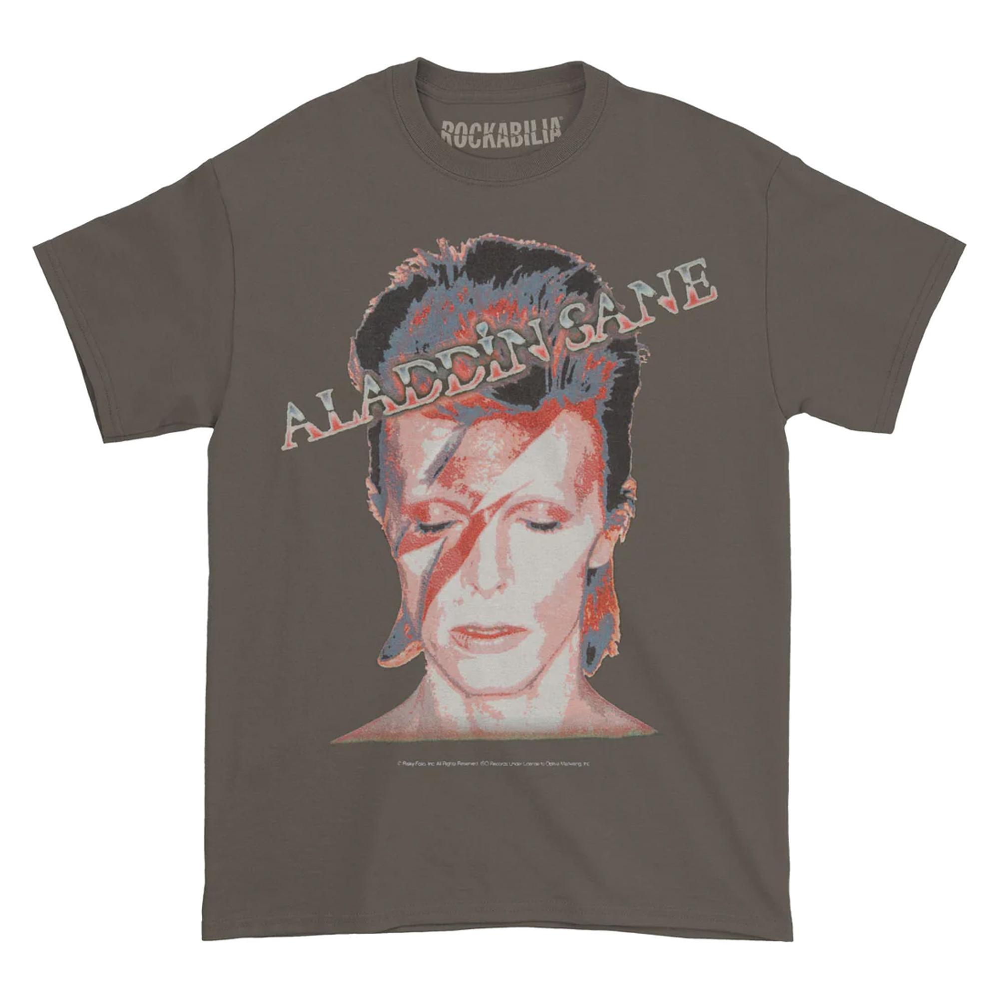 David Bowie Unisex volwassen Aladdin Sane T-shirt XL houtskool