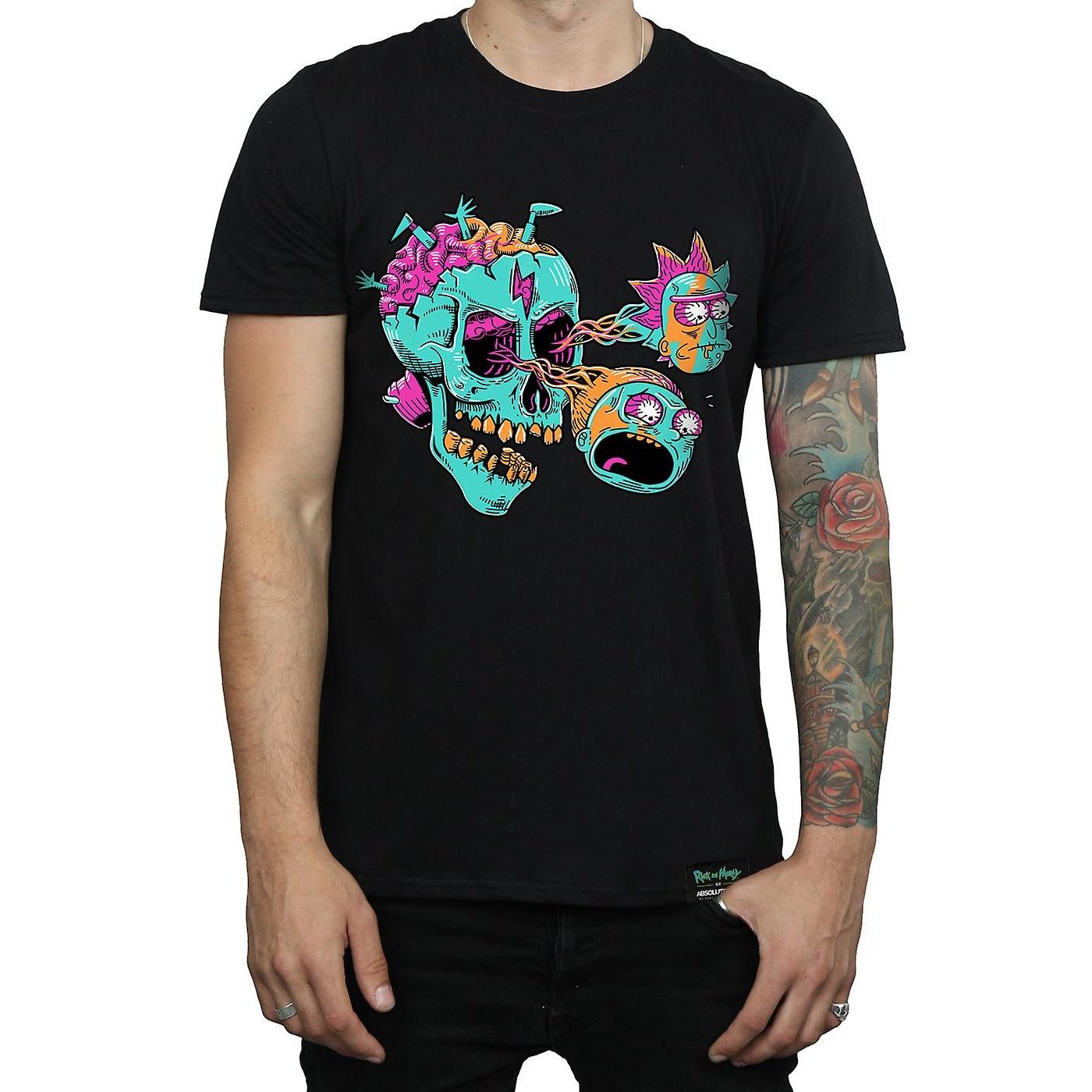 Rick And Morty Rick en Morty heren oogbol schedel katoenen T-shirt S zwart