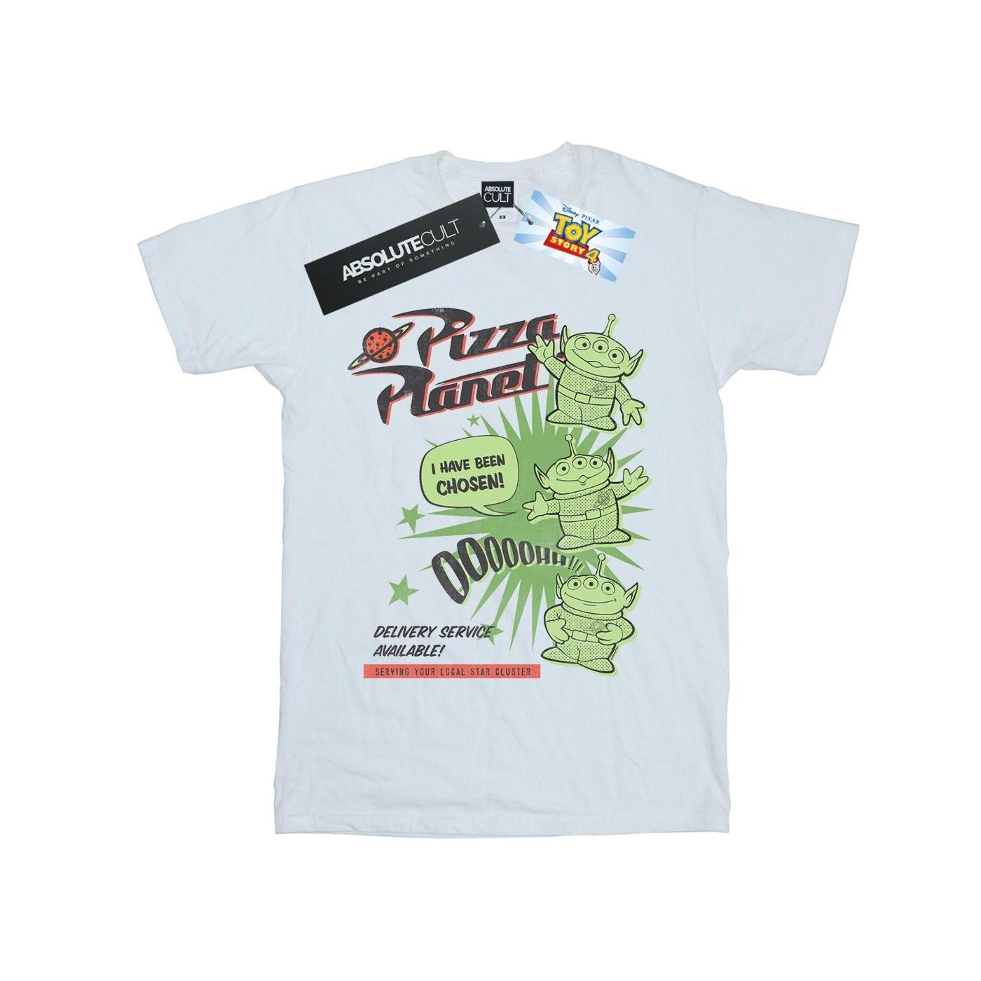Disney heren Toy Story 4 Pizza Planet kleine groene heren T-shirt L wit