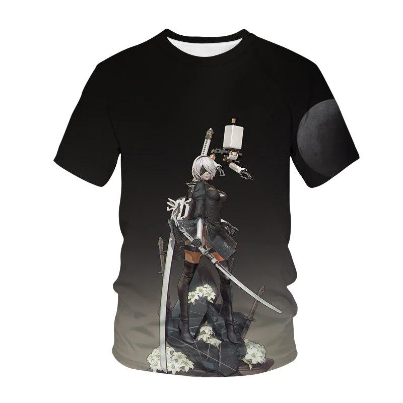 Baibao QIQI Nier Automaten 3D Gedrukt T-shirt Anime Game Sexy Schattig Meisje 2B Streetwear Mannen Vrouwen Mode Harajuku Tees Tops XL