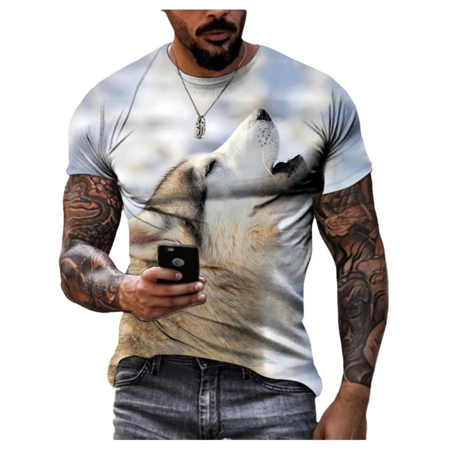 HerSight 3D Casual Hond Print T-shirt Mannen Vrouwen Zomer Dier Tee Man O Hals Korte Mouw Losse Tops Ademend koppels T-shirts M