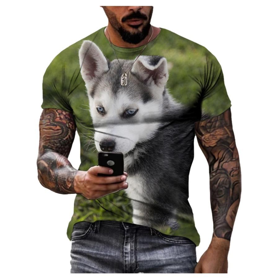 HerSight 3D Casual Hond Print T-shirt Mannen Vrouwen Zomer Dier Tee Man O Hals Korte Mouw Losse Tops Ademend koppels T-shirts 6XL