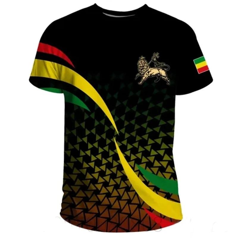 Xin nan zhuang Zomer Nieuwe Tigre Afrikaanse Land Vlag Heren Print T-shirt Ghana Nationaal Embleem Grafisch Casual Oversized T-shirts Mannelijke T-shirts Tops L