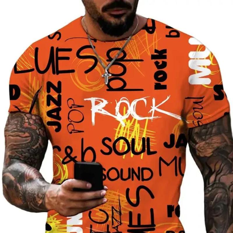 Plus Size FUGUIS 3D Letters Print T-shirt Mannen Zomer Tee Liefhebbers Kleding O Hals Korte Mouw Losse Tops Ademende Koppels Shirts M