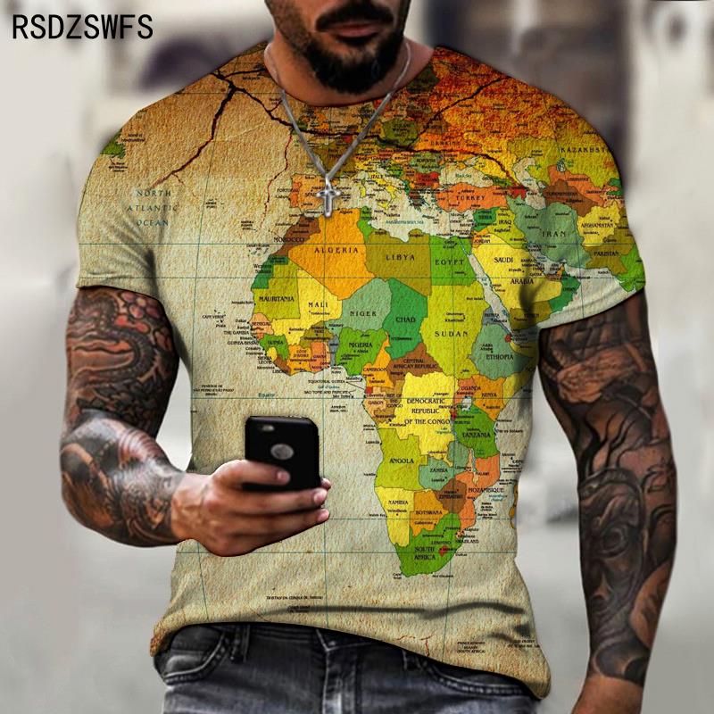 ETST WENDY 005 Stratenkaart patroon heren T-shirt retro trend mode nieuwe kleding Veelzijdige top Europees kaart ontwerp Tees Maat XXS-5XL M