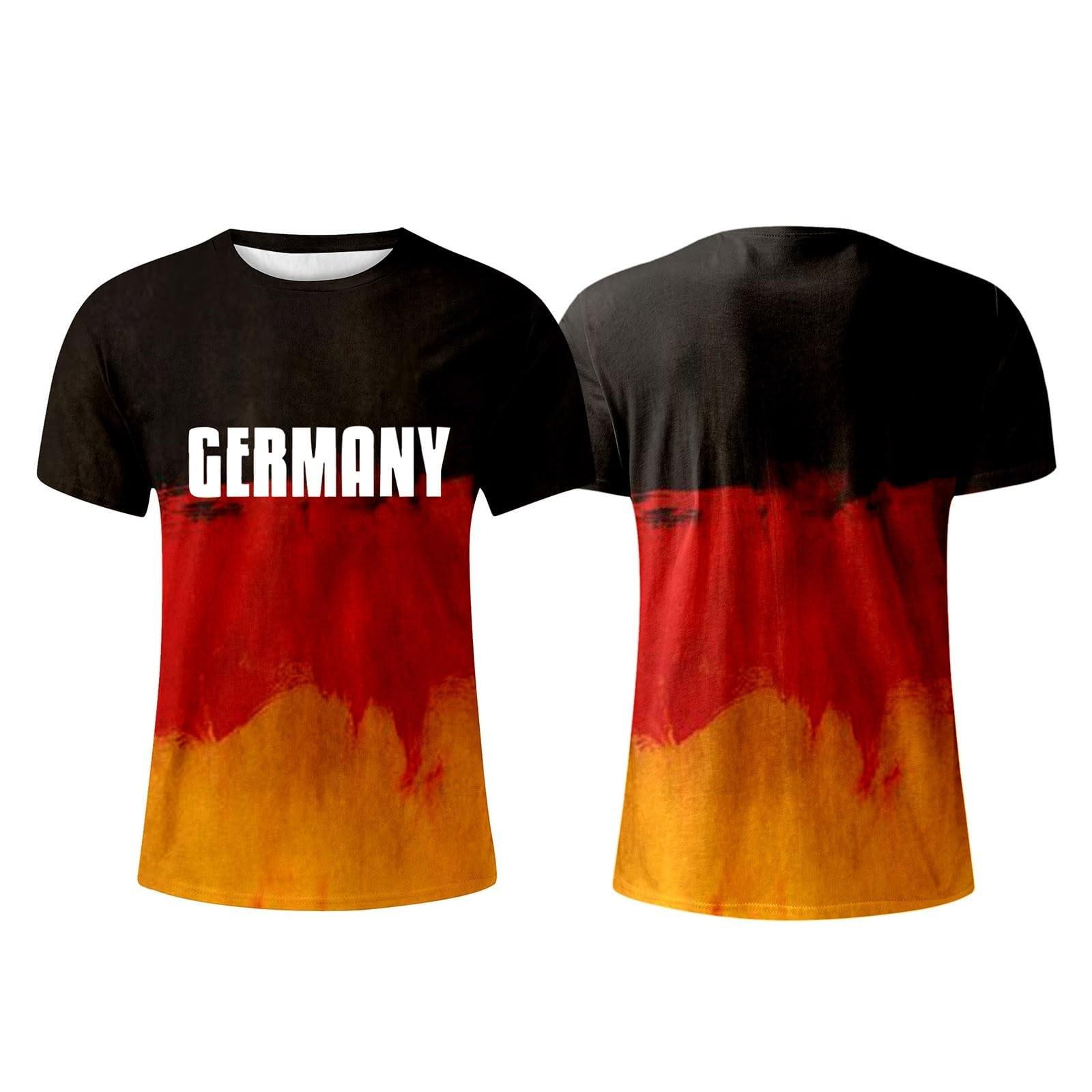 Scrambled eggs Heren Duitsland Bedrukt T-shirt Heren Losse Casual Korte Mouw Top XL geel