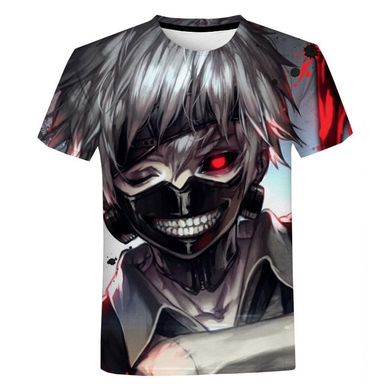 Baibao QIQI Y2K Herenkleding Tokyo Ghoul Grafische T-shirts Ronde Hals Oversized T-shirt Mode Harajuku Streetwear Tops Tees XXL